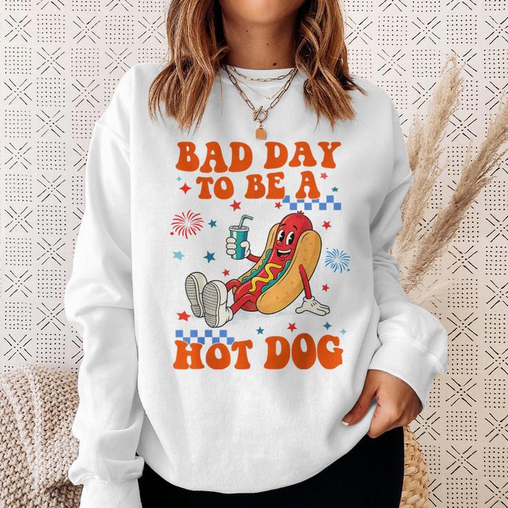 Its A Bad Day To Be A Hot Dog Hot Dog 4Th Of July Bbq Sweatshirt Gifts for Her
