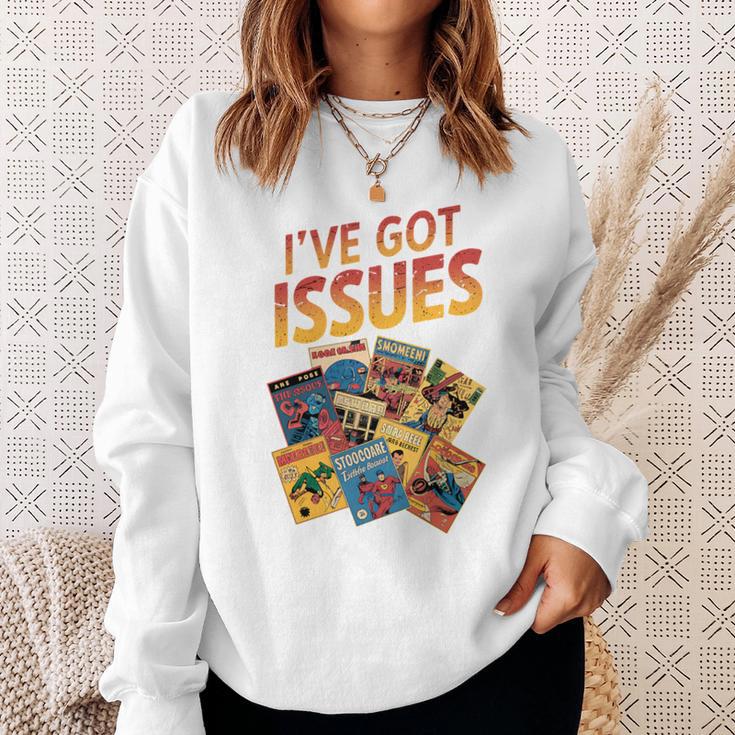 I'Ve Got Issues Comic Book Collecting Comfort Colors Crop Top Sweatshirt Gifts for Her