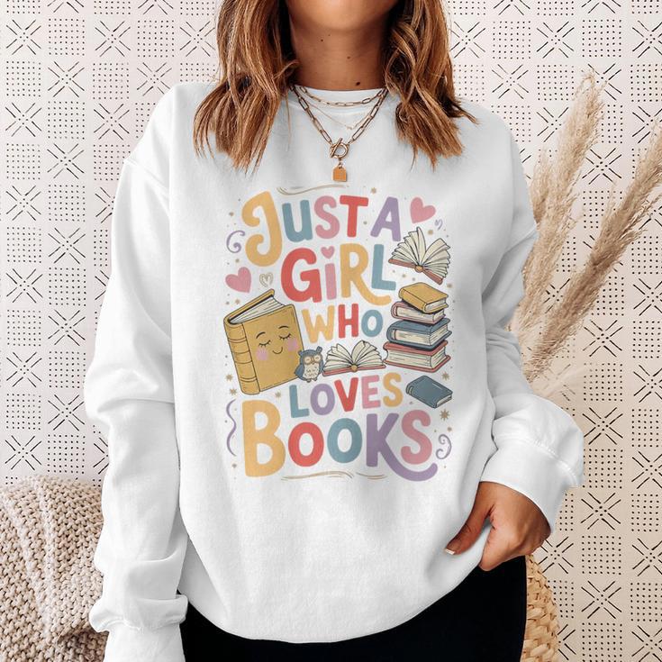 Just a Girl Who Loves Books Bookish Readers Book Lover Girls Sweatshirt Gifts for Her Just a Girl Who Loves Books Bookish Readers Book Lover Girls Sweatshirt Gifts for Her