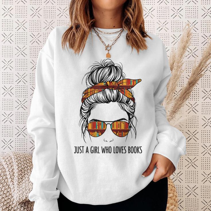 Just a Girl Who Loves Books Pajamas Shirt Reading Book Lover Sweatshirt Gifts for Her Just a Girl Who Loves Books Pajamas Shirt Reading Book Lover Sweatshirt Gifts for Her