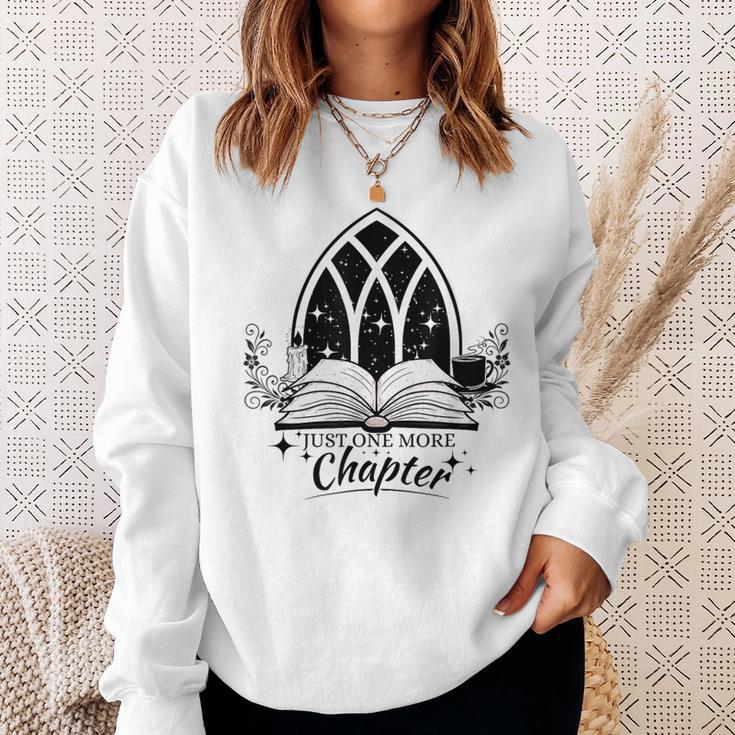 Just One More Chapter Cozy Gothic Book Lover Sweatshirt Gifts for Her