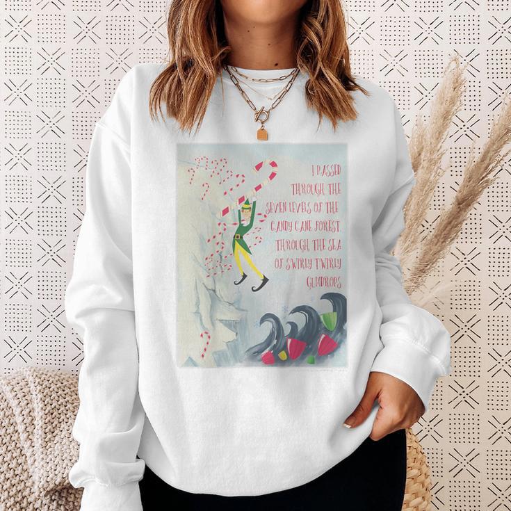 Kids Elf Swirly Twirly Gumdrops Book Page Poster Sweatshirt Gifts for Her
