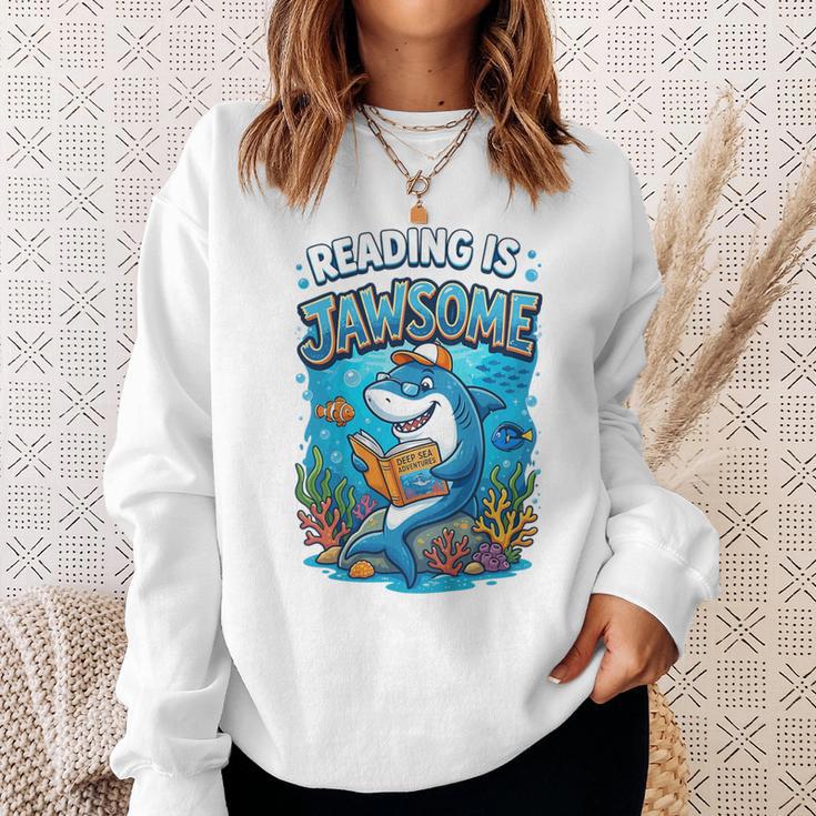 Kids Toddler Boy Reading Is Jawsome Shark Book Lover Kids Nerdy Sweatshirt Gifts for Her Kids Toddler Boy Reading Is Jawsome Shark Book Lover Kids Nerdy Sweatshirt Gifts for Her