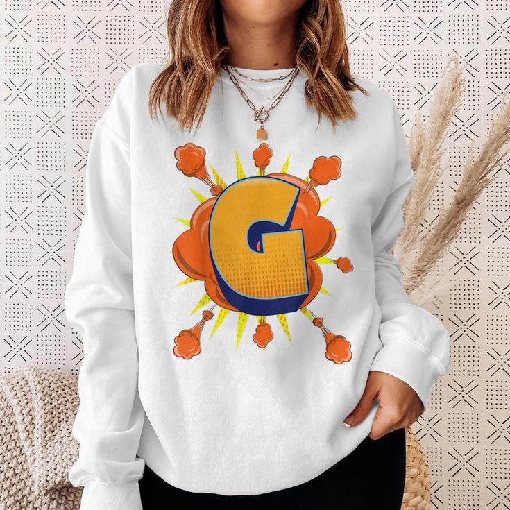 Letter G Initial Comic Book Vintage Matching Family Fun Sweatshirt Gifts for Her Letter G Initial Comic Book Vintage Matching Family Fun Sweatshirt Gifts for Her