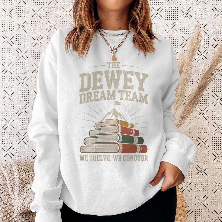 Library Dream Team Mountain Of Books Librarian Premium Tri-Blend Sweatshirt Gifts for Her