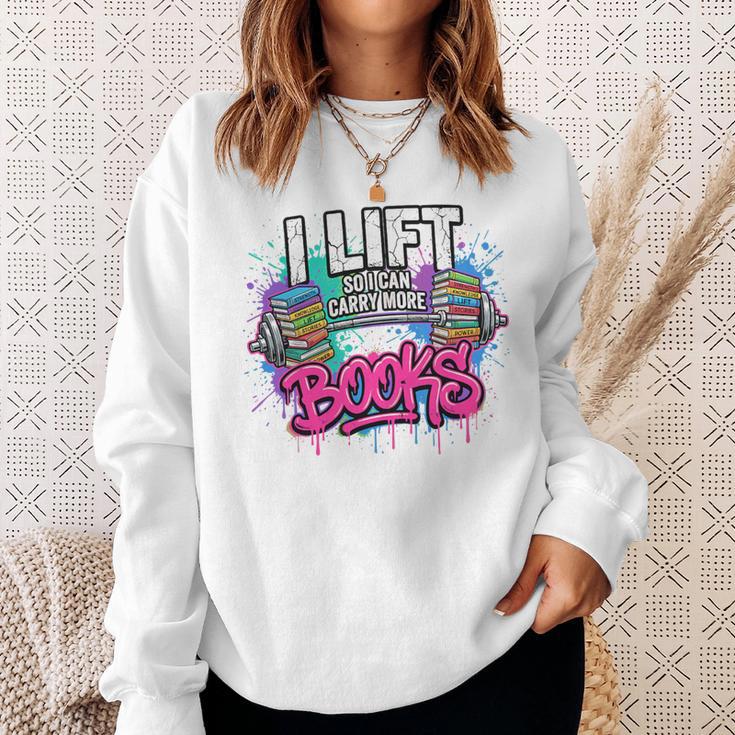 I Lift So I Can Carry More Books Reader Librarian Premium Tri-Blend Sweatshirt Gifts for Her