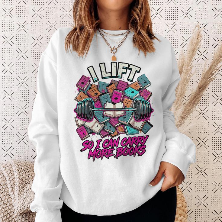 I Lift So I Can Carry More Books Reader Weightlifting Premium Tri-Blend Sweatshirt Gifts for Her