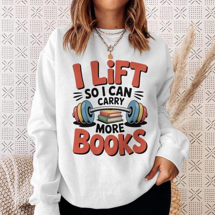 Lift So I Can Carry More Books Reading Lovers Reader Workout Premium Tri-Blend Sweatshirt Gifts for Her