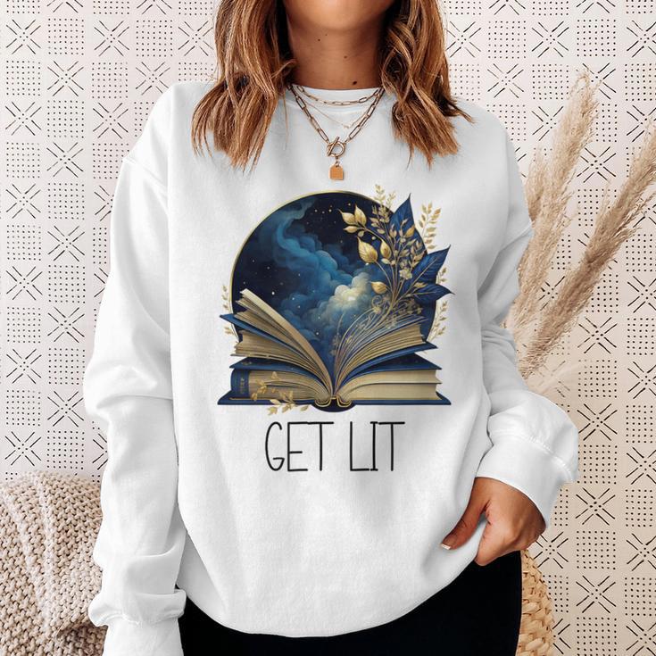 Lets Get Lit Book ShirtGet Lost In a Book SignFloral Book Sweatshirt Gifts for Her