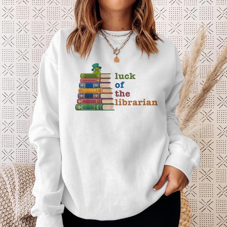 Luck Of The Librarian St Patricks Day Book Lover Sweatshirt Gifts for Her