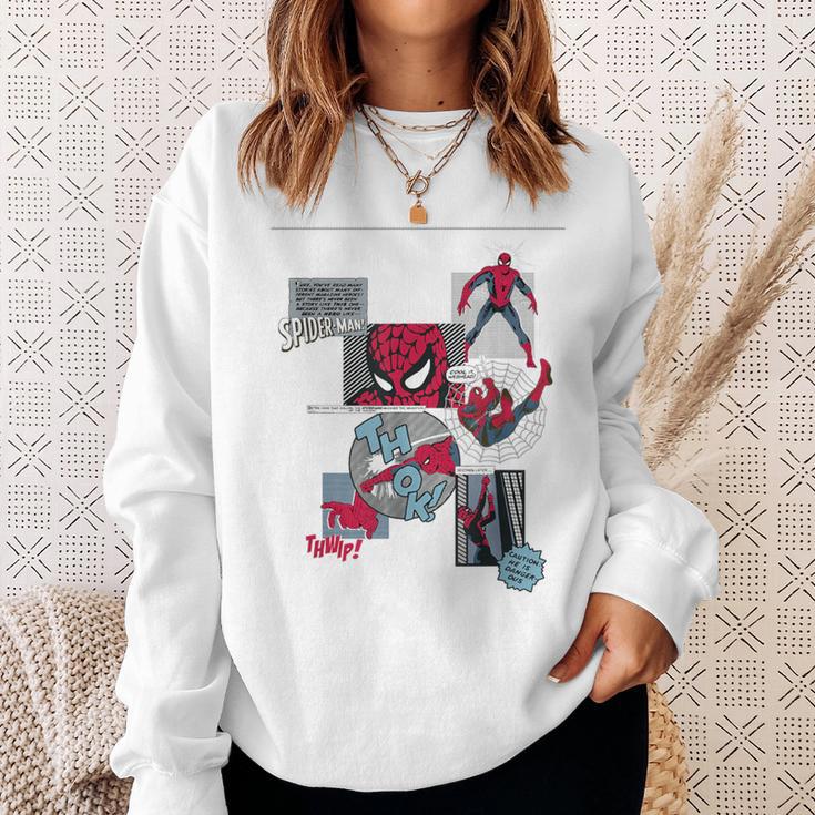 Marvel Comics Spider-Man Classic Comic Book Collage Sweatshirt Gifts for Her