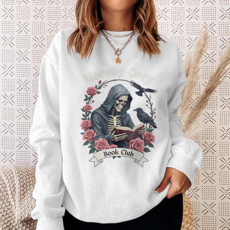 Morally Grey Book Club Gothic Skeleton And Raven Vintage Premium Tri-Blend Sweatshirt Gifts for Her