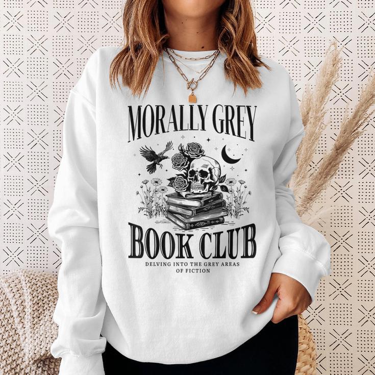 Morally Grey Book Club Skeleton Books Lover Bookworm Sweatshirt Gifts for Her
