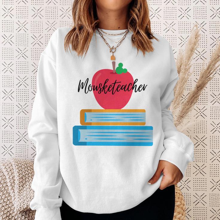 Mouseketeacher A Magical Apple And Books Theme For Teachers Sweatshirt Gifts for Her Mouseketeacher A Magical Apple And Books Theme For Teachers Sweatshirt Gifts for Her