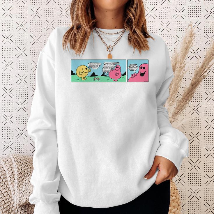 Mr Men Mr Greedy Retro Comic Book Colourful Premium Tri-Blend Sweatshirt Gifts for Her