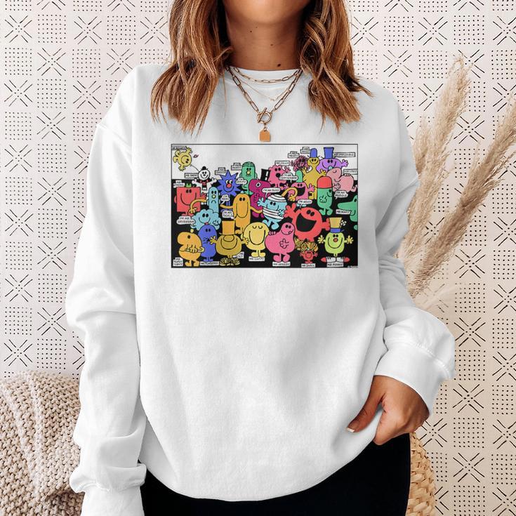 Mr Men Little Miss Retro Colourful Comic Book Scene Sweatshirt Gifts for Her Mr Men Little Miss Retro Colourful Comic Book Scene Sweatshirt Gifts for Her