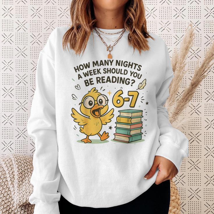 How Many Nights Reading Duck 67 Meme Book Lovers Sweatshirt Gifts for Her