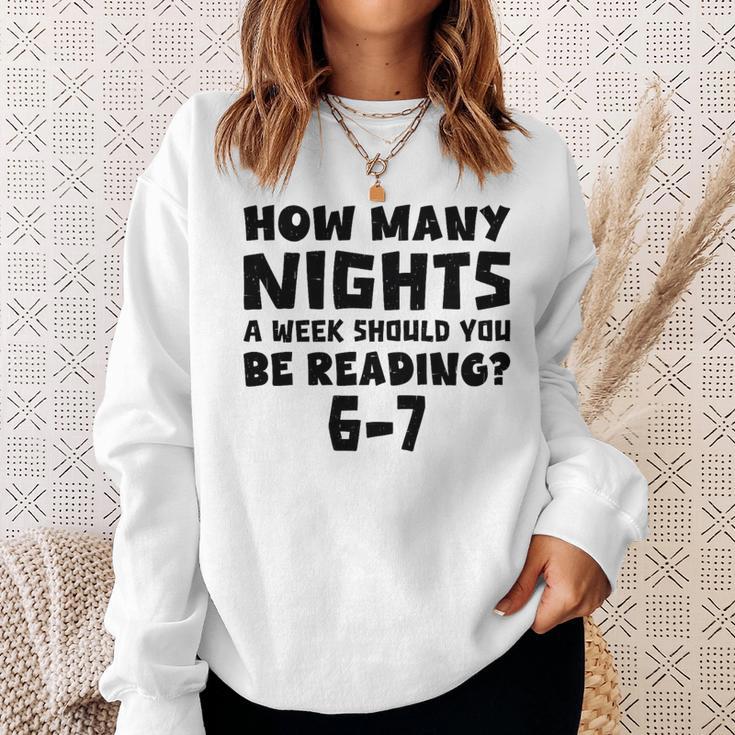How Many Nights A Week Should You Be Reading 6-7 Book Lover Premium Tri-Blend Sweatshirt Gifts for Her