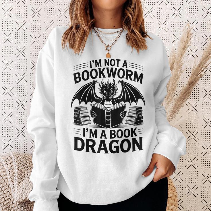 Im Not A Bookworm Im A Book Dragon Fantasy Sweatshirt Gifts for Her Im Not A Bookworm Im A Book Dragon Fantasy Sweatshirt Gifts for Her