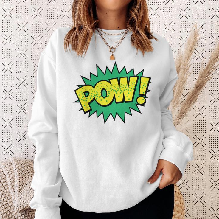 POW Vintage Superhero Comic Book Sound Effect Tshirt Sweatshirt Gifts for Her