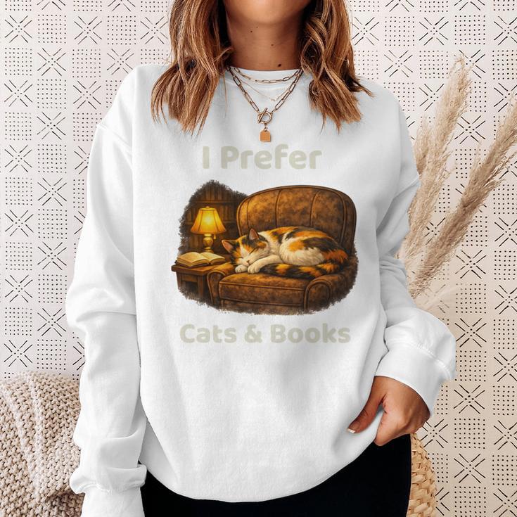 I Prefer Cats & Books – Calico Cat And Book Sweatshirt Gifts for Her I Prefer Cats & Books – Calico Cat And Book Sweatshirt Gifts for Her