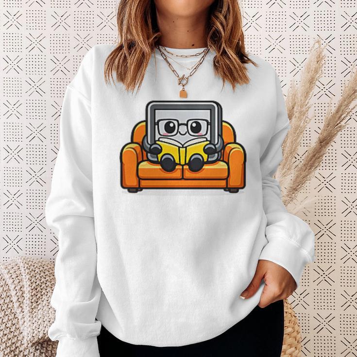 Proud Library Patron Cute Tablet Reading a Book Sweatshirt Gifts for Her