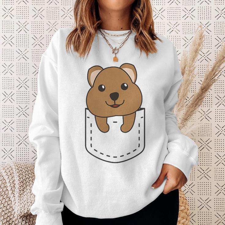 Quokka In Pocket かわいいクオッカ 胸ポケットクオッカ スウェットシャツ 彼女への贈り物