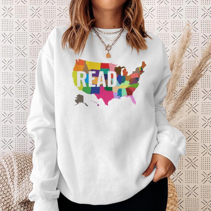 Read America Shirt United States Read Books Sweatshirt Gifts for Her Read America Shirt United States Read Books Sweatshirt Gifts for Her