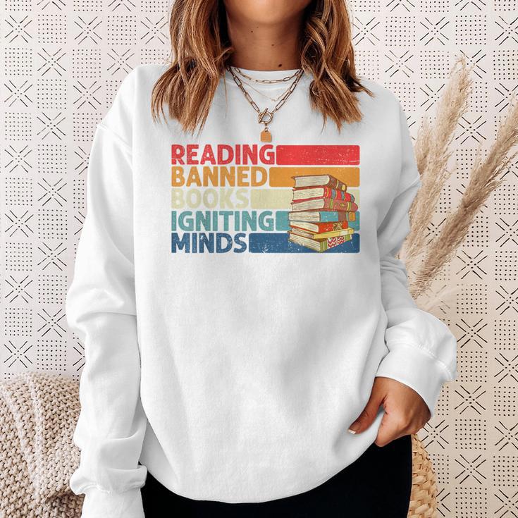 Read Banned Books Igniting Minds Banned Books Sweatshirt Gifts for Her