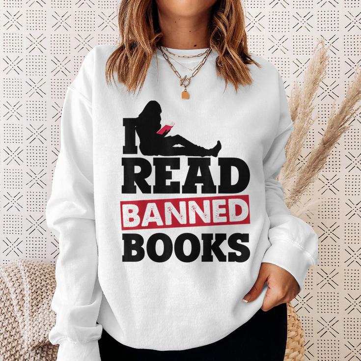 I Read Banned Books Banned Books Week Reading Women Sweatshirt Gifts for Her