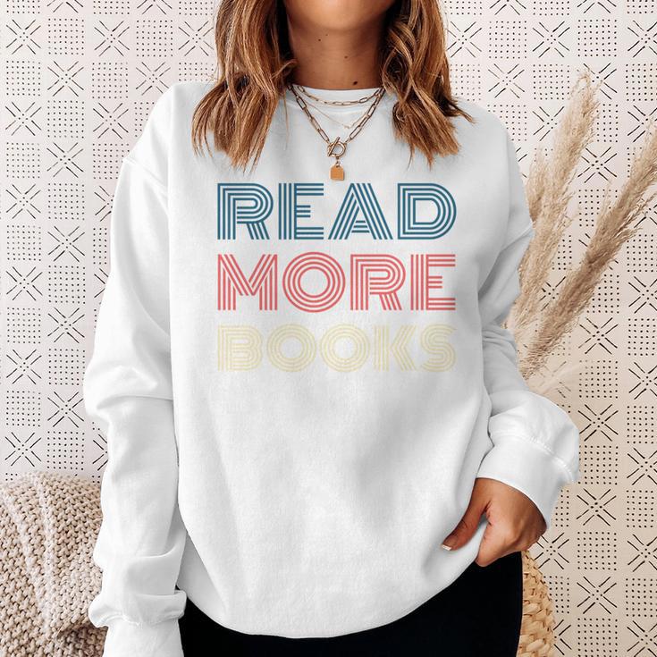 Read More Books Retro Font Book Lover Reading Quote Comfort Colors Crop Top Sweatshirt Gifts for Her