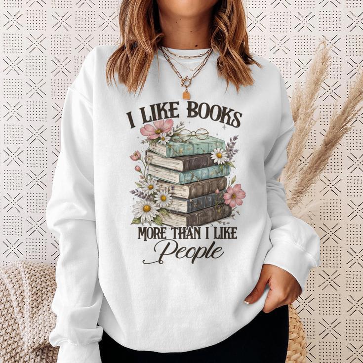 Reading Book Lover Bookish I Like Books More Than People Sweatshirt Gifts for Her Reading Book Lover Bookish I Like Books More Than People Sweatshirt Gifts for Her