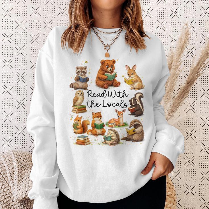 Reading Book Lover Bookish Camping Read With The Locals Sweatshirt Gifts for Her