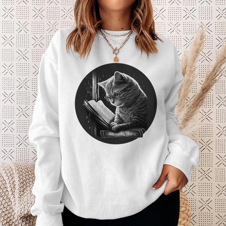 Reading Cat Book Lover Cat Lover Bookworm Cat Owner Sweatshirt Gifts for Her Reading Cat Book Lover Cat Lover Bookworm Cat Owner Sweatshirt Gifts for Her