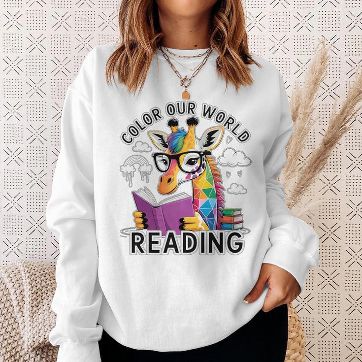 Reading Colors Our World Color Our World 2026 Reading Book Premium Tri-Blend Sweatshirt Gifts for Her
