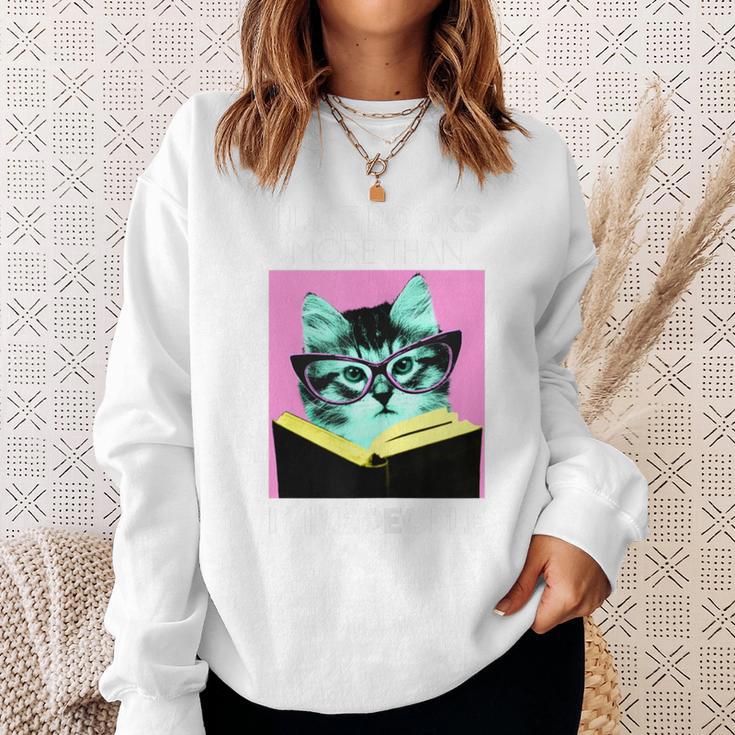 Reading Kitty I Like Books Sweatshirt Gifts for Her