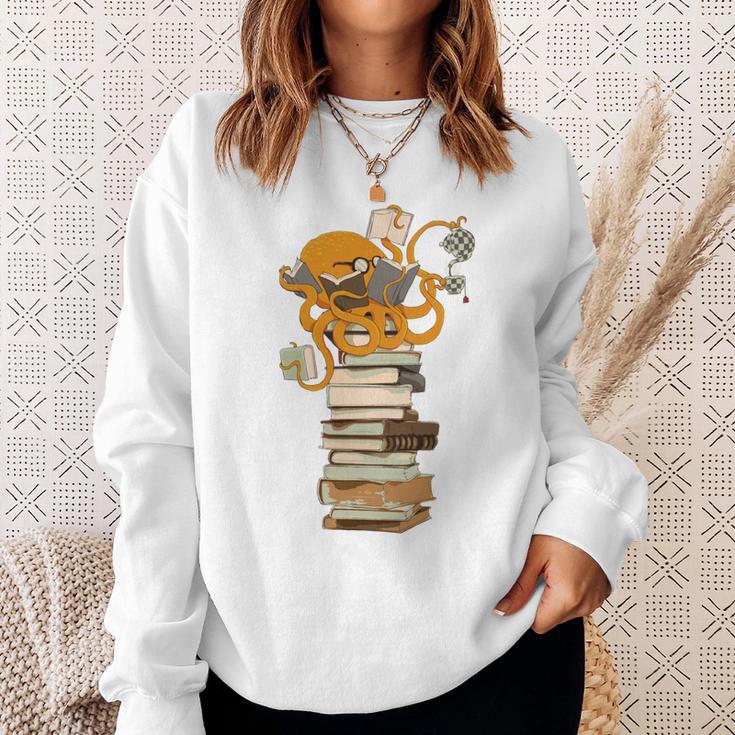 Reading Octopus Tea Coffee And Books Sweatshirt Gifts for Her