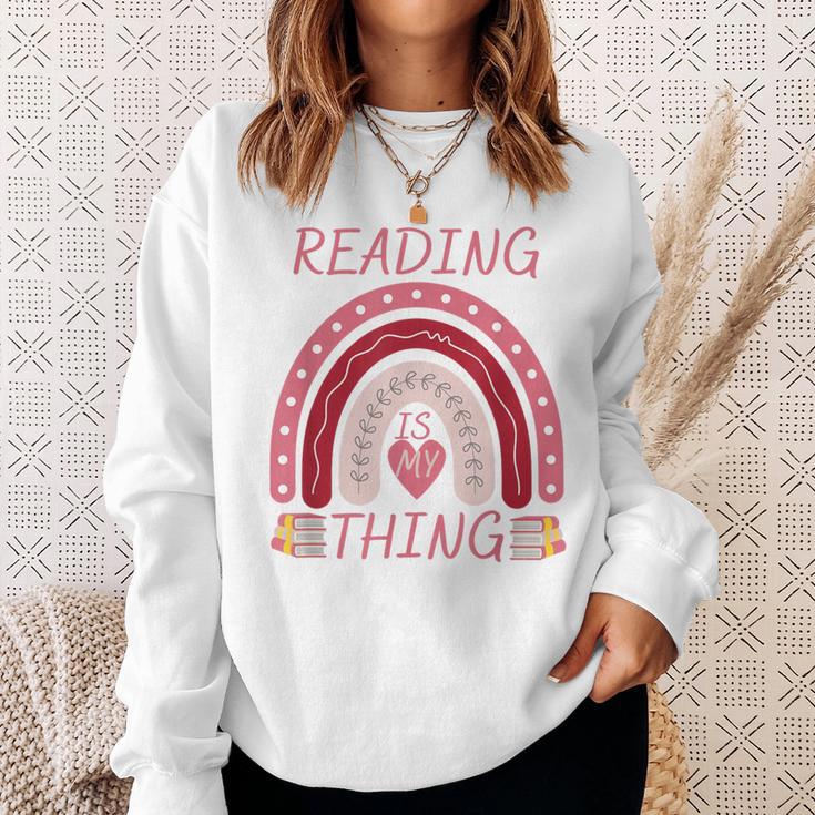 Reading Is My Thing Book Bookworm Teacher Rainbow Girl Sweatshirt Gifts for Her Reading Is My Thing Book Bookworm Teacher Rainbow Girl Sweatshirt Gifts for Her