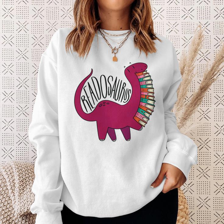 Readosaurus Reading Dinosaur Book Lover Library Studying Sweatshirt Gifts for Her