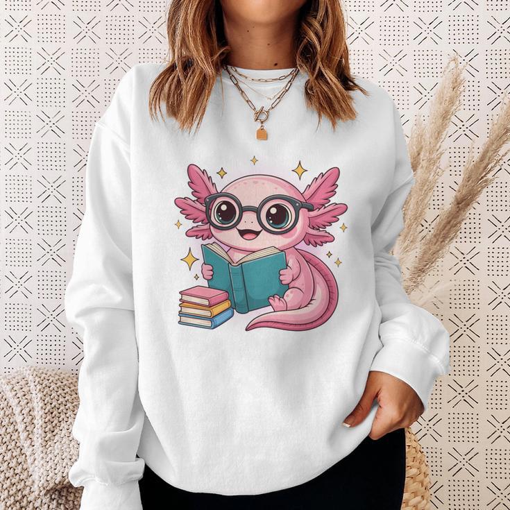 Readsolotl Kawaii Axolotl Reading Book Lover Sweatshirt Gifts for Her Readsolotl Kawaii Axolotl Reading Book Lover Sweatshirt Gifts for Her
