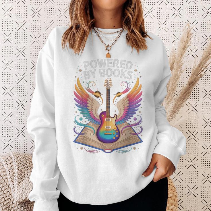 Rockstar Powered BY Books Reading Rocks Preschool Teacher Sweatshirt Gifts for Her