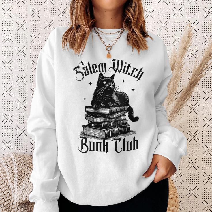 Salem Witch Book Club Bookish Retro Halloween Cat Sweatshirt Gifts for Her
