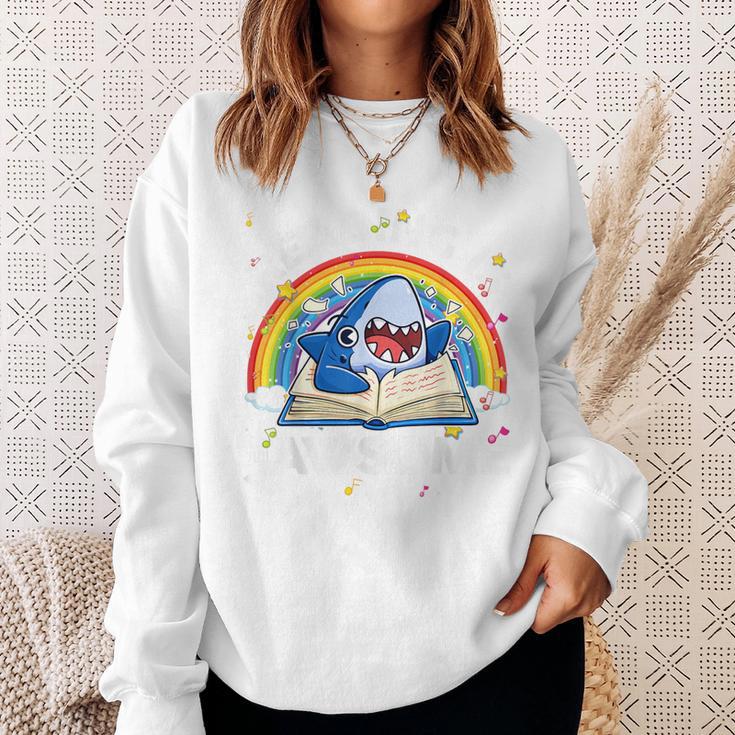 Shark Reading Is Jawsome Book Rainbow Kid Boys Toddler Sweatshirt Gifts for Her