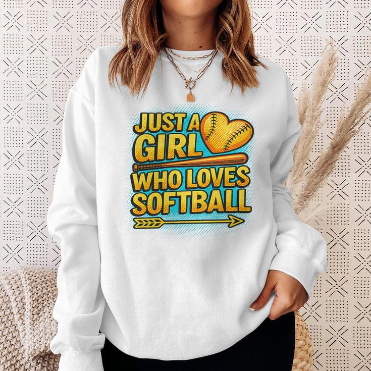 Softball Just A Girl Comic Book Style Graphic For Teens Premium Tri-Blend Sweatshirt Gifts for Her