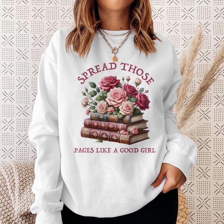 Spicy Books Spread Those Pages Like A Good Girl Dark Romance Sweatshirt Gifts for Her
