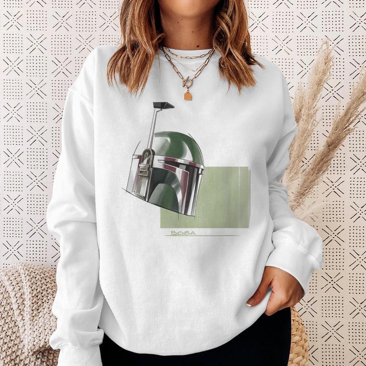 Star Wars The Book Of Boba Fett Minimalist Helmet Sweatshirt Gifts for Her Star Wars The Book Of Boba Fett Minimalist Helmet Sweatshirt Gifts for Her