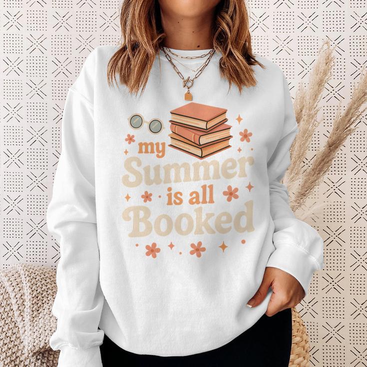 My Summer Is All Booked Book Lover Reading Vacation 2026 Comfort Colors Crop Top Sweatshirt Gifts for Her