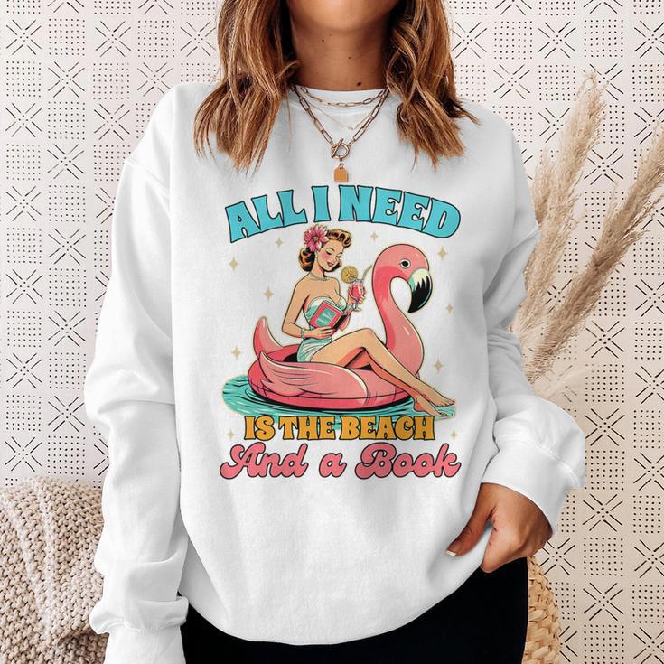 Summer Reading Book Lover All Need Is The Beach & A Book Premium Tri-Blend Sweatshirt Gifts for Her