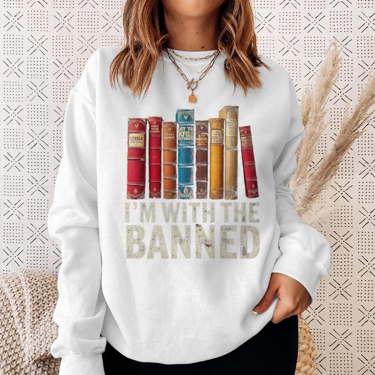 Support Banned Books Freedom I'm With The Banned Sweatshirt Gifts for Her