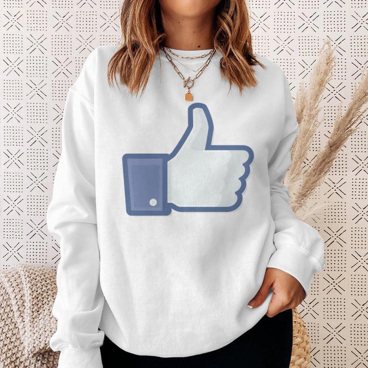 Thumbs Up Like Face Book Icon Sweatshirt Gifts for Her